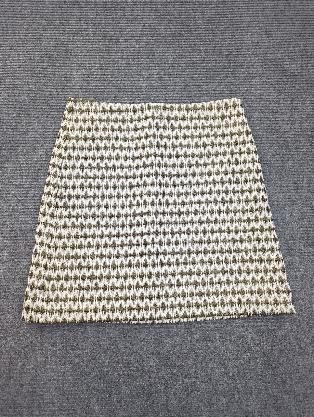 LOFT Outlet Black Gold Cream Geometric A-Line Mini Skirt Size 8, Academia